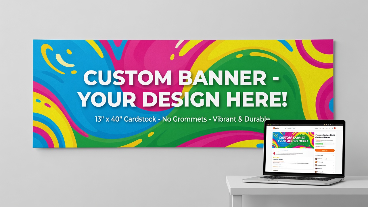 13" x 40" Custom Printed Cardstock Banner